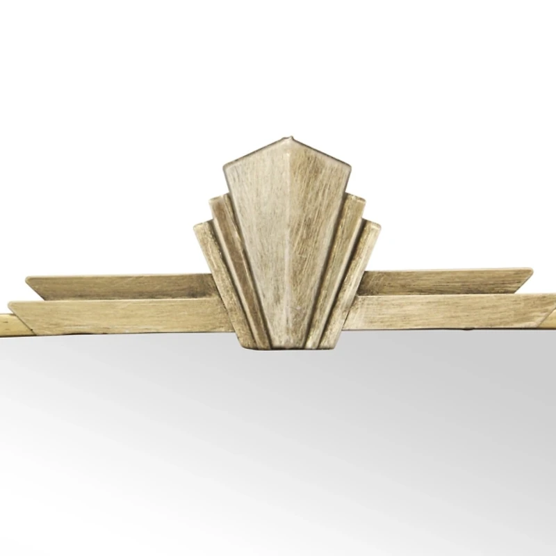 Gold Nuvelle Art Deco Metal Arch Wall Mirror