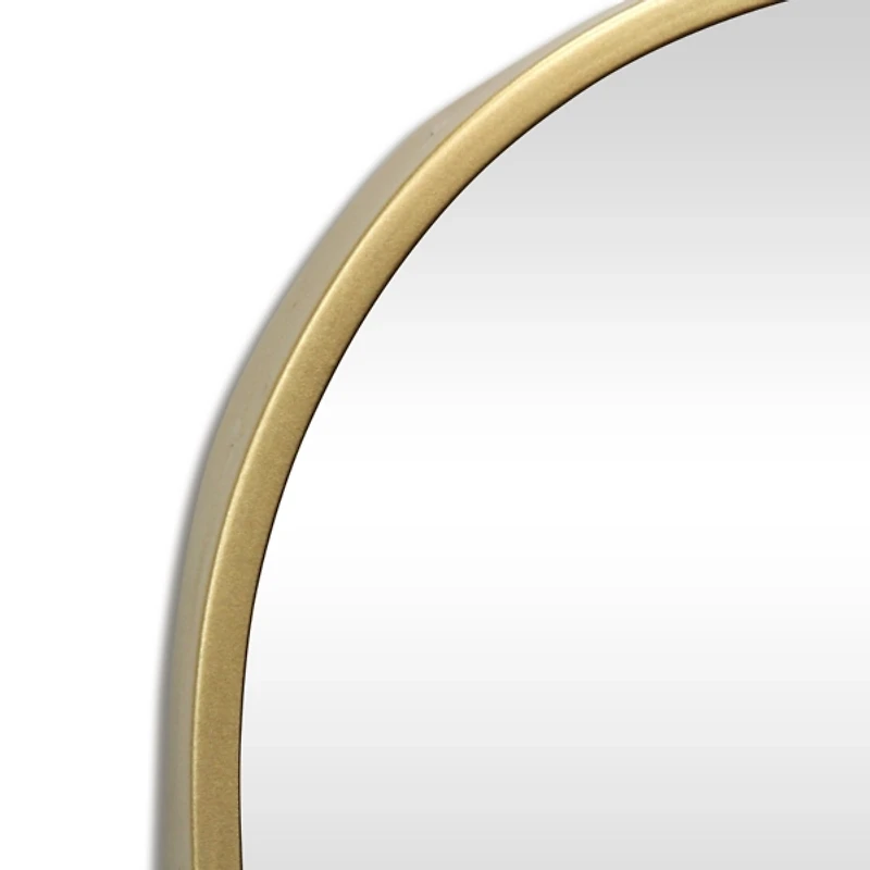 Gold Nuvelle Art Deco Metal Arch Wall Mirror