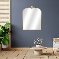 Gold Nuvelle Art Deco Metal Arch Wall Mirror