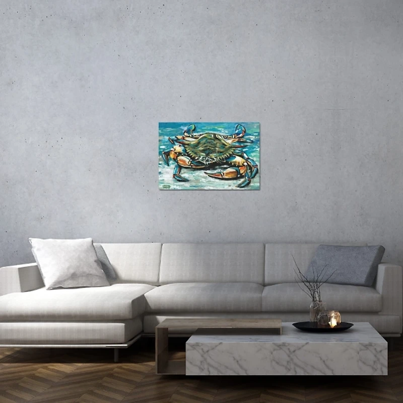 Blue Palette Crab Canvas Art Print