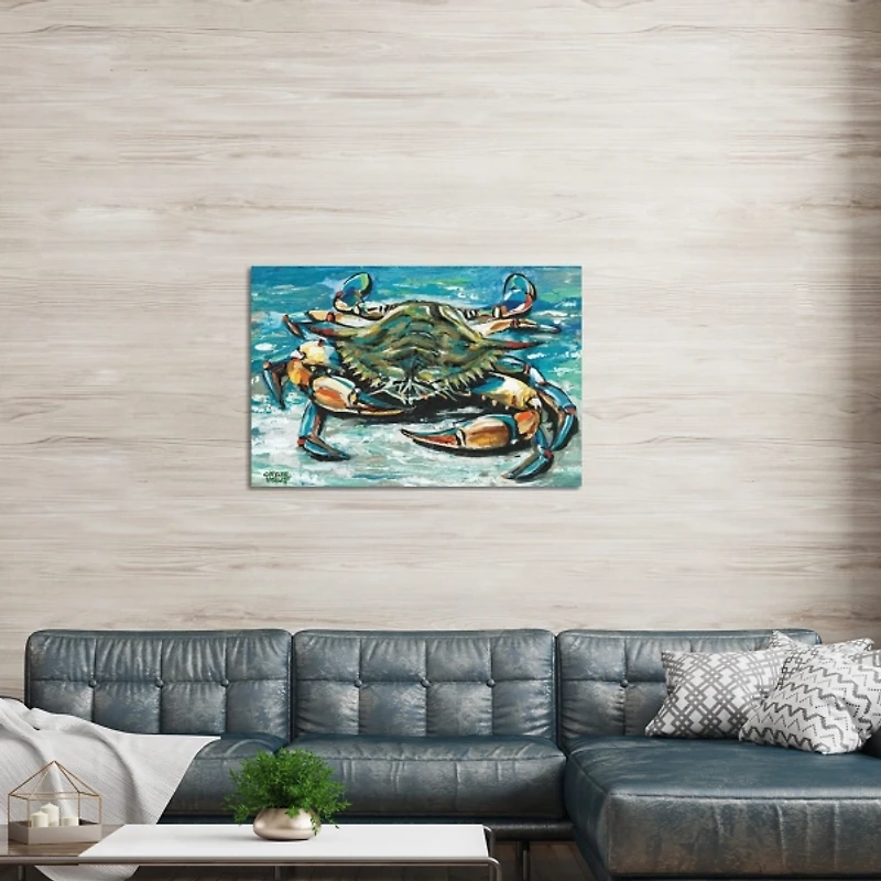 Blue Palette Crab Canvas Art Print