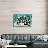 Blue Palette Crab Canvas Art Print