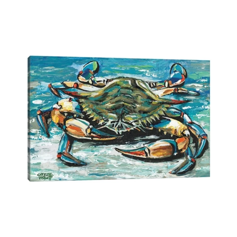 Blue Palette Crab Canvas Art Print