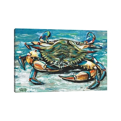 Blue Palette Crab Canvas Art Print
