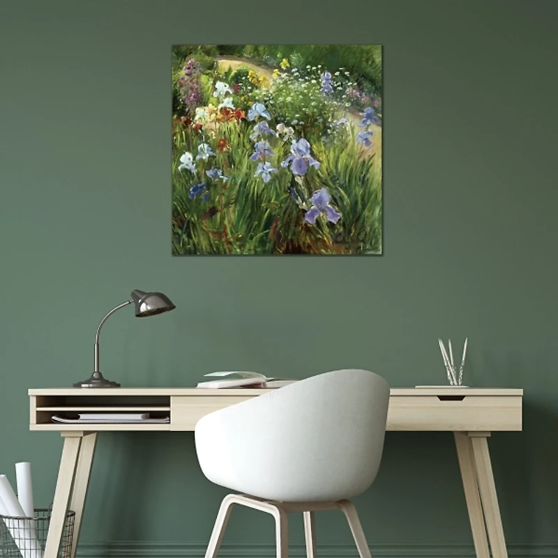 Irises and Oxeye Daisies Canvas Art Print