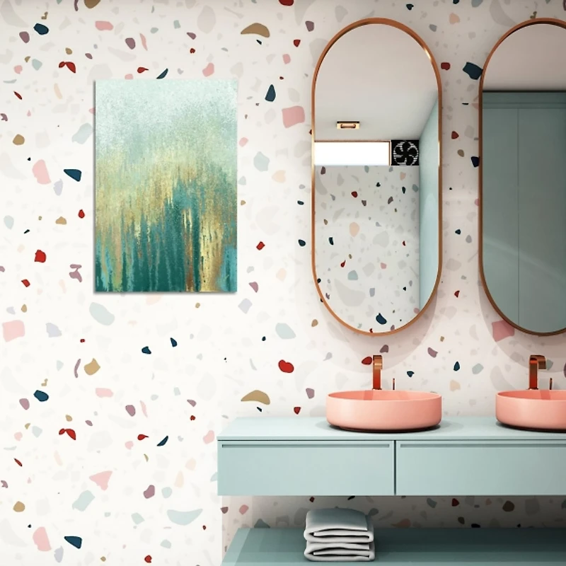 Teal Golden Woods Canvas Art Print