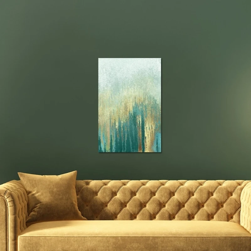 Teal Golden Woods Canvas Art Print