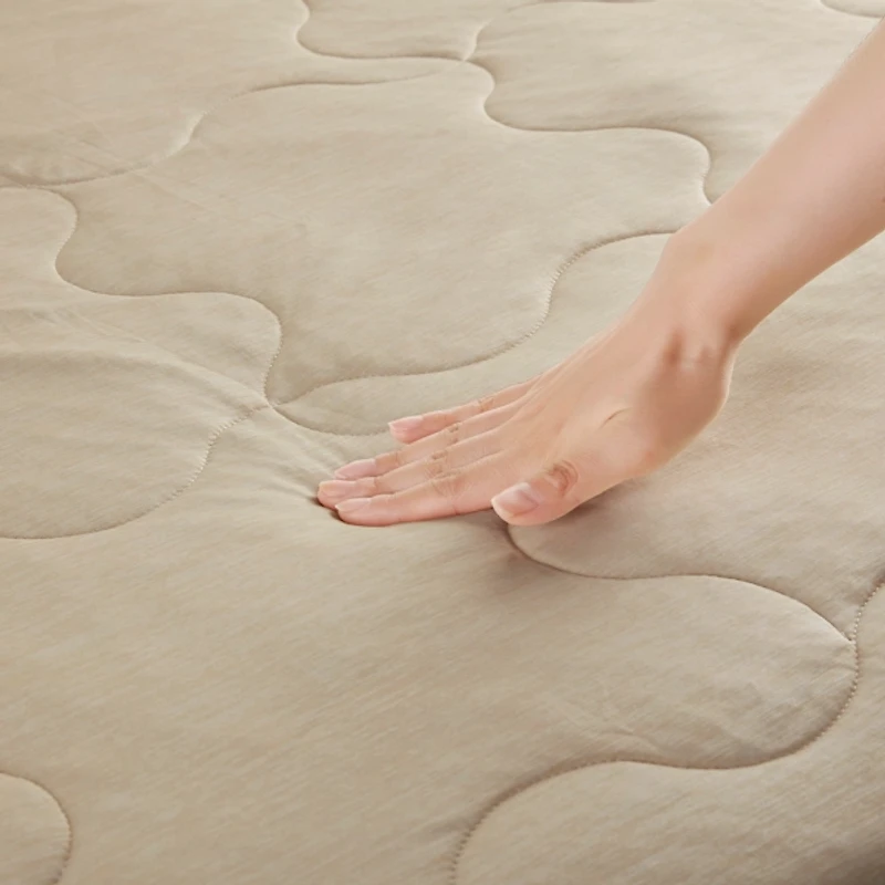 Tan Jersey Knit Cooling Throw