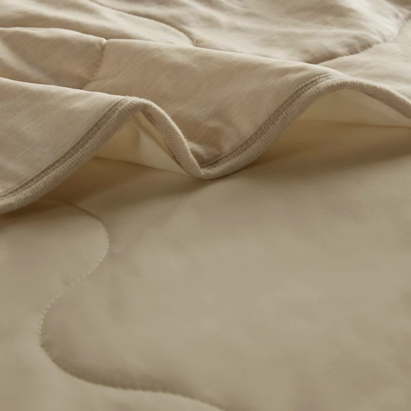 Tan Jersey Knit Cooling Throw