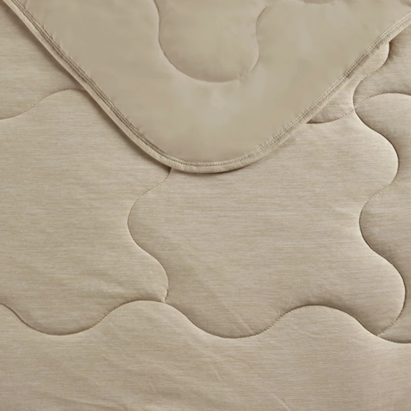 Tan Jersey Knit Cooling Throw