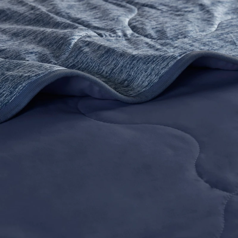 Blue Jersey Knit Cooling Throw