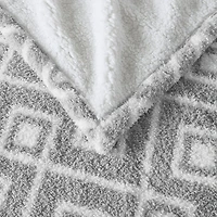Grey Geometric Heated Throw