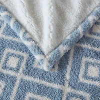 Blue Geometric Heated Throw