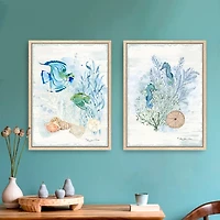 Sea Whispers Framed Canvas Art Prints, Set of 2
