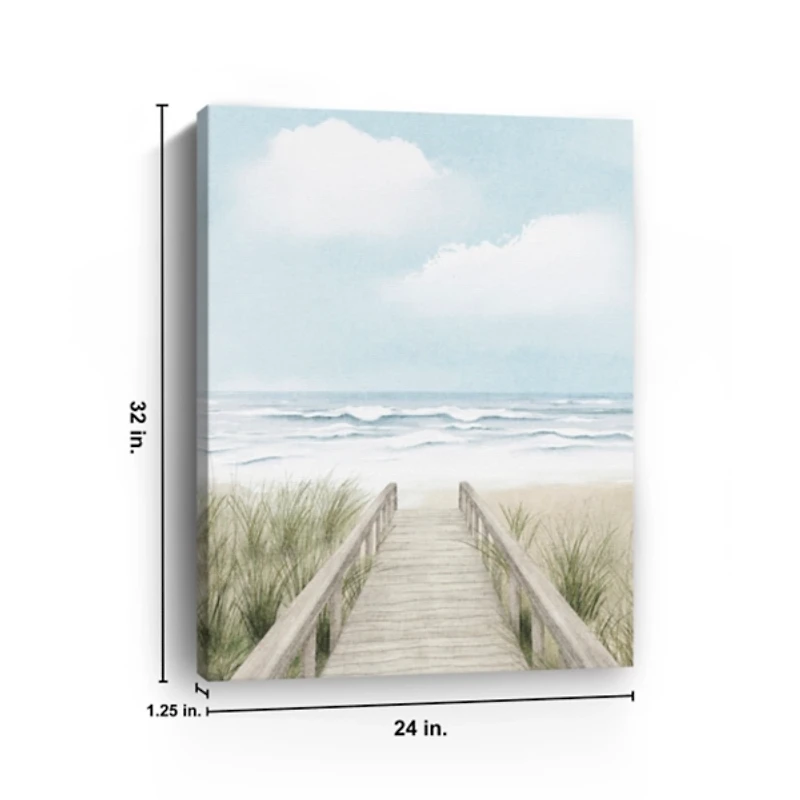Wooden Path to Shore Canvas Art Print