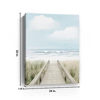 Wooden Path to Shore Canvas Art Print