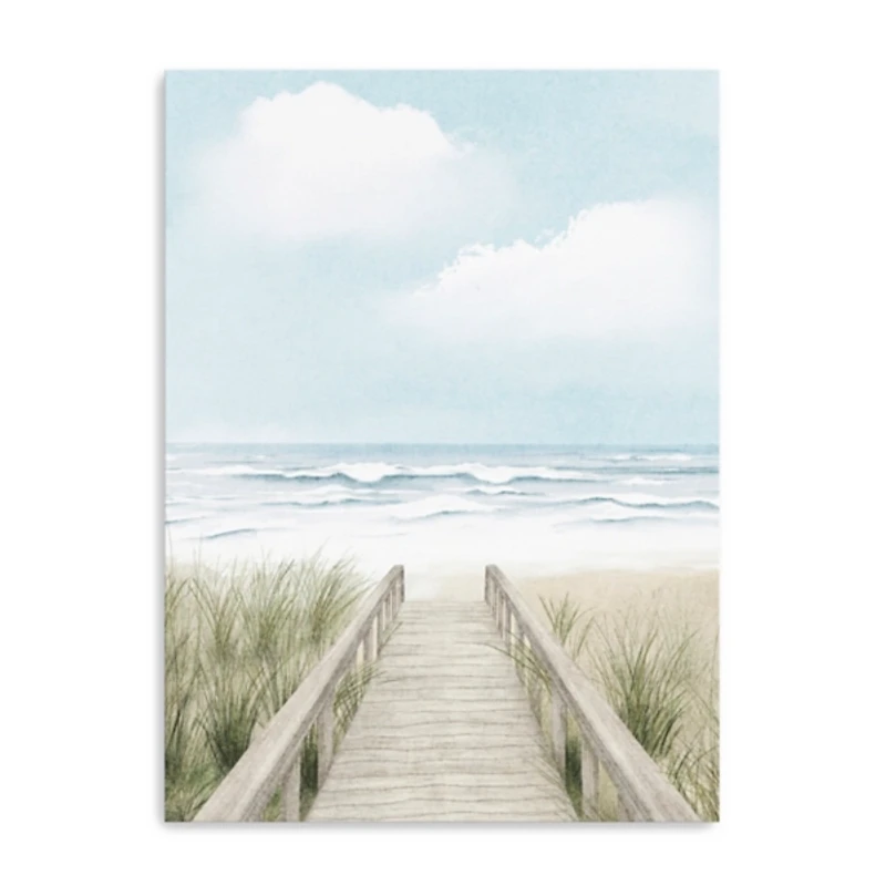 Wooden Path to Shore Canvas Art Print