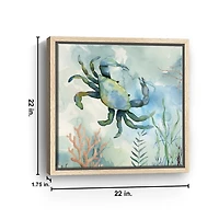 Coastal Bay Crab Framed Canvas Art Print