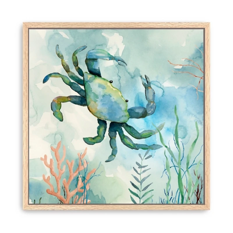 Coastal Bay Crab Framed Canvas Art Print