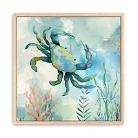 Coastal Bay Crab Framed Canvas Art Print