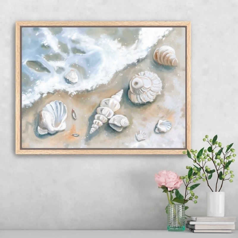 Seashells by the Seashore Framed Canvas Art Print