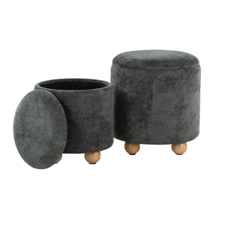 Green Bacci Nesting Ottomans, Set of 2