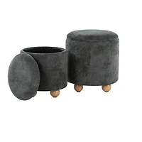 Green Bacci Nesting Ottomans, Set of 2