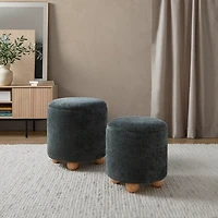 Green Bacci Nesting Ottomans, Set of 2