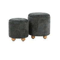 Green Bacci Nesting Ottomans, Set of 2