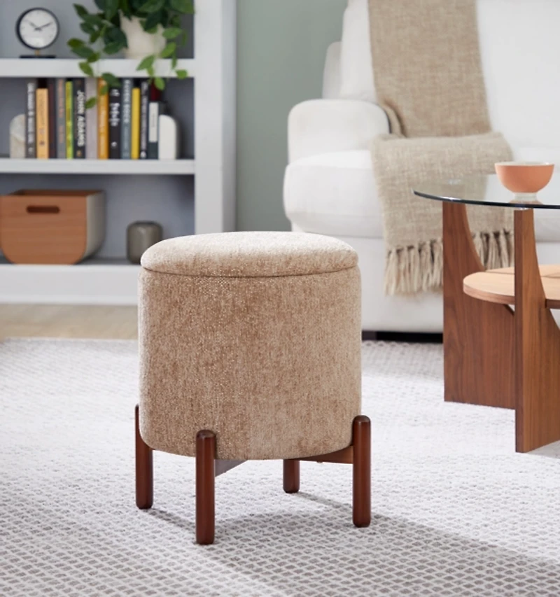 Tan Daniella Storage Ottoman