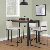 Fiji Beige Upholstered Counter Stools, Set of 3