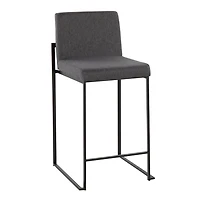 Fiji Charcoal Upholstered Counter Stools, Set of 3