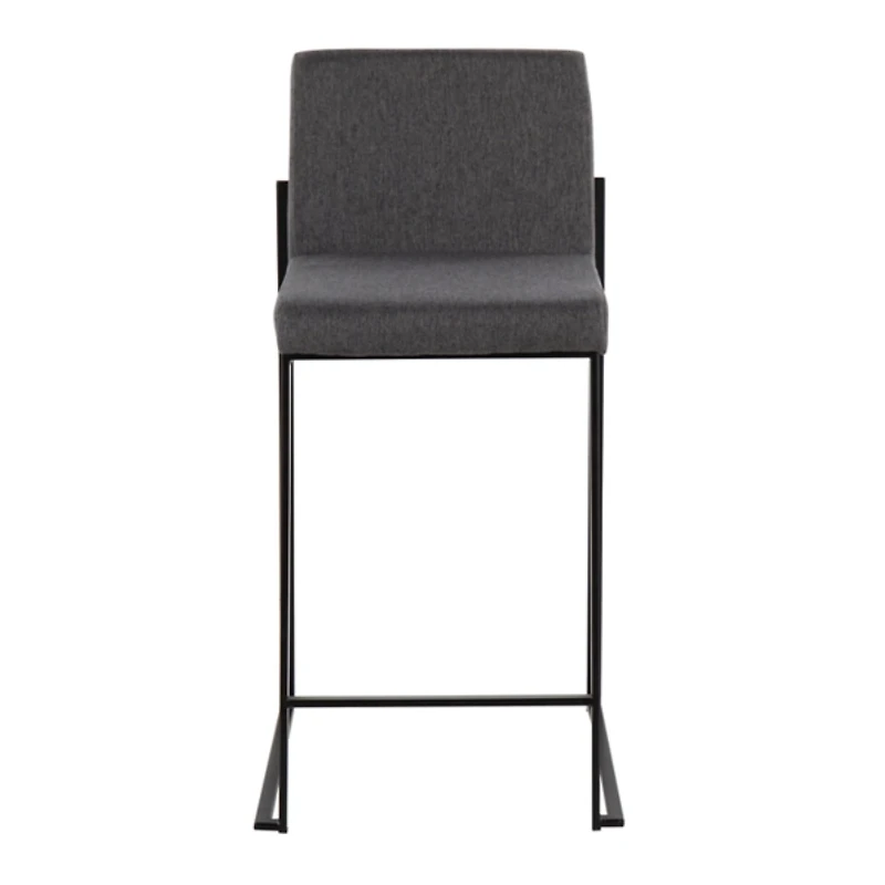 Fiji Charcoal Upholstered Counter Stools, Set of 3