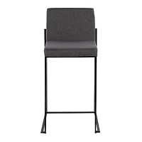 Fiji Charcoal Upholstered Counter Stools, Set of 3