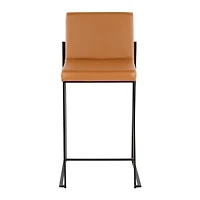 Fiji Camel Faux Leather Counter Stools, Set of 2