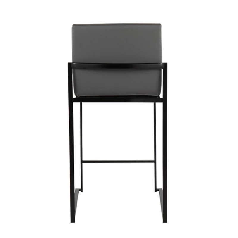 Fiji Gray Faux Leather Counter Stools, Set of 3