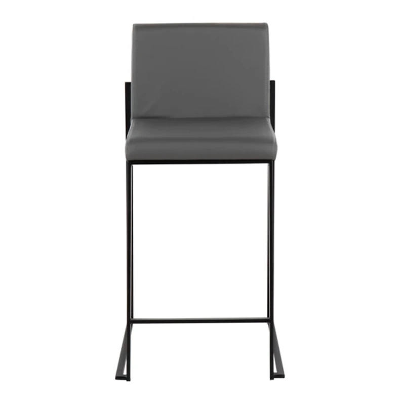 Fiji Gray Faux Leather Counter Stools, Set of 3
