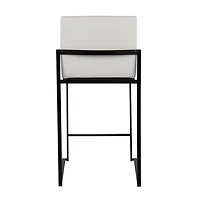 Fiji White Faux Leather Counter Stools, Set of 3