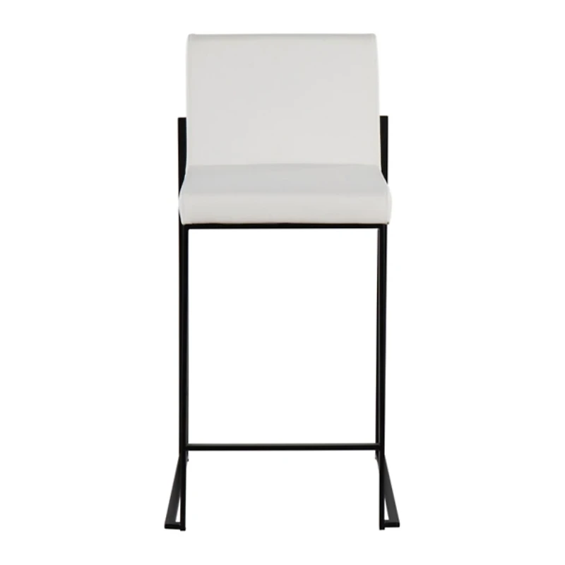 Fiji White Faux Leather Counter Stools, Set of 3