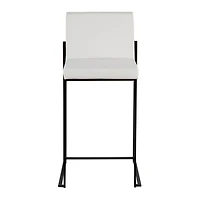 Fiji White Faux Leather Counter Stools, Set of 3