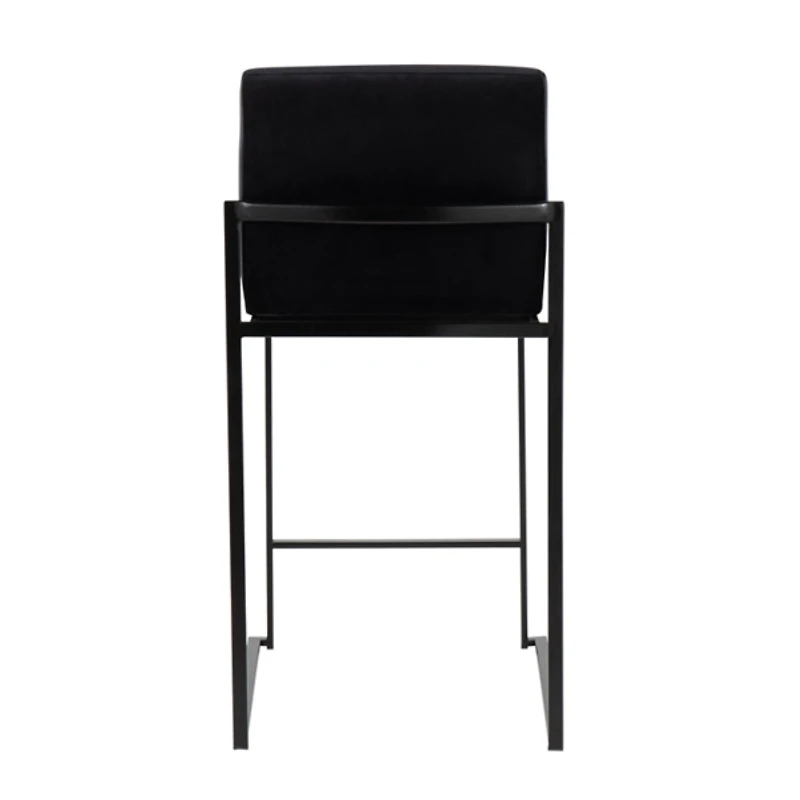 Fiji Black Velvet Counter Stools, Set of 3