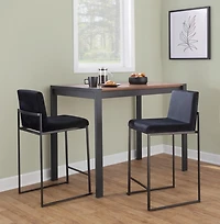 Fiji Black Velvet Counter Stools, Set of 3
