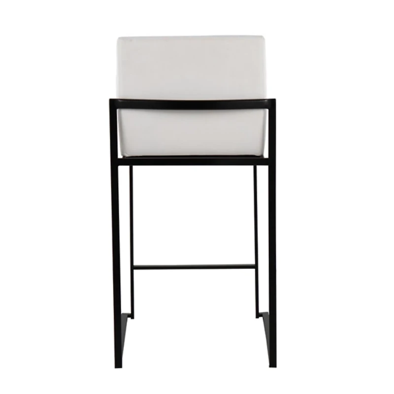 Fiji White Velvet Counter Stools, Set of 3