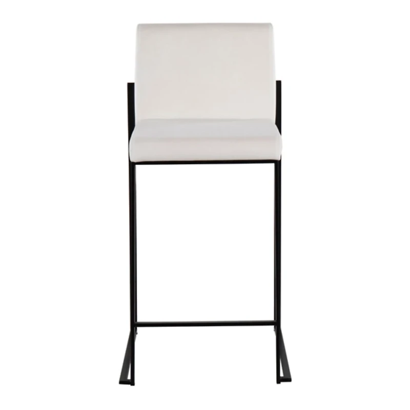 Fiji White Velvet Counter Stools, Set of 3
