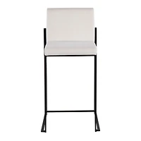 Fiji White Velvet Counter Stools, Set of 3