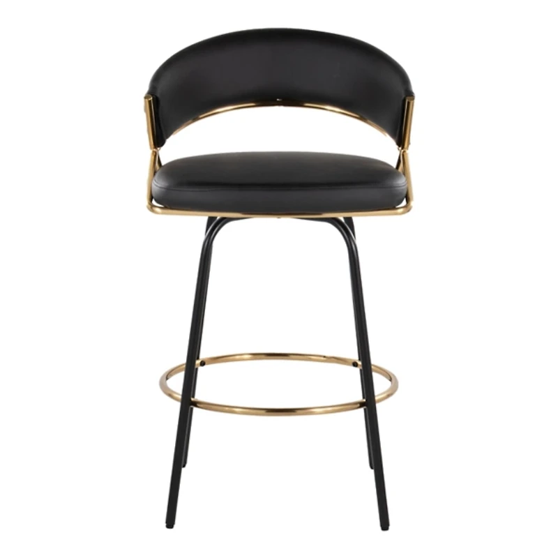 Faux Leather Swivel Counter Stools