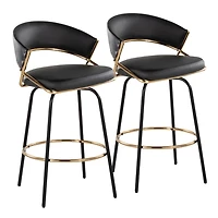 Faux Leather Swivel Counter Stools