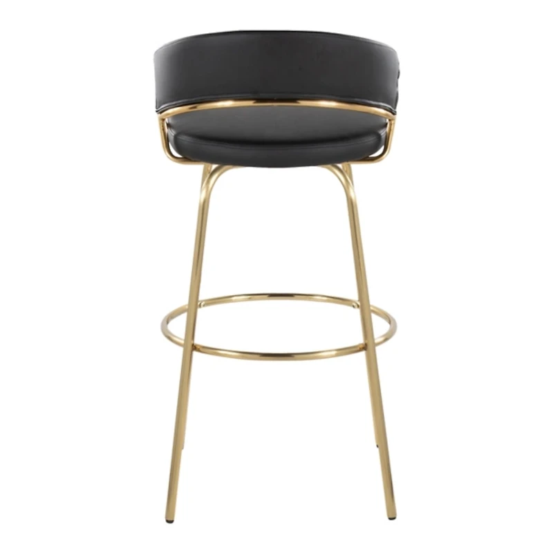 Remy Black & Gold Swivel Bar Stools, Set of 2