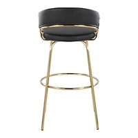 Remy Black & Gold Swivel Bar Stools, Set of 2