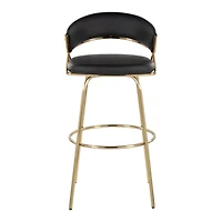 Remy Black & Gold Swivel Bar Stools, Set of 2